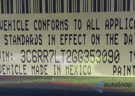 2016 Ram 1500 Big Horn из США, поврежденный, VIN 3C6RR7LT2GG353090
